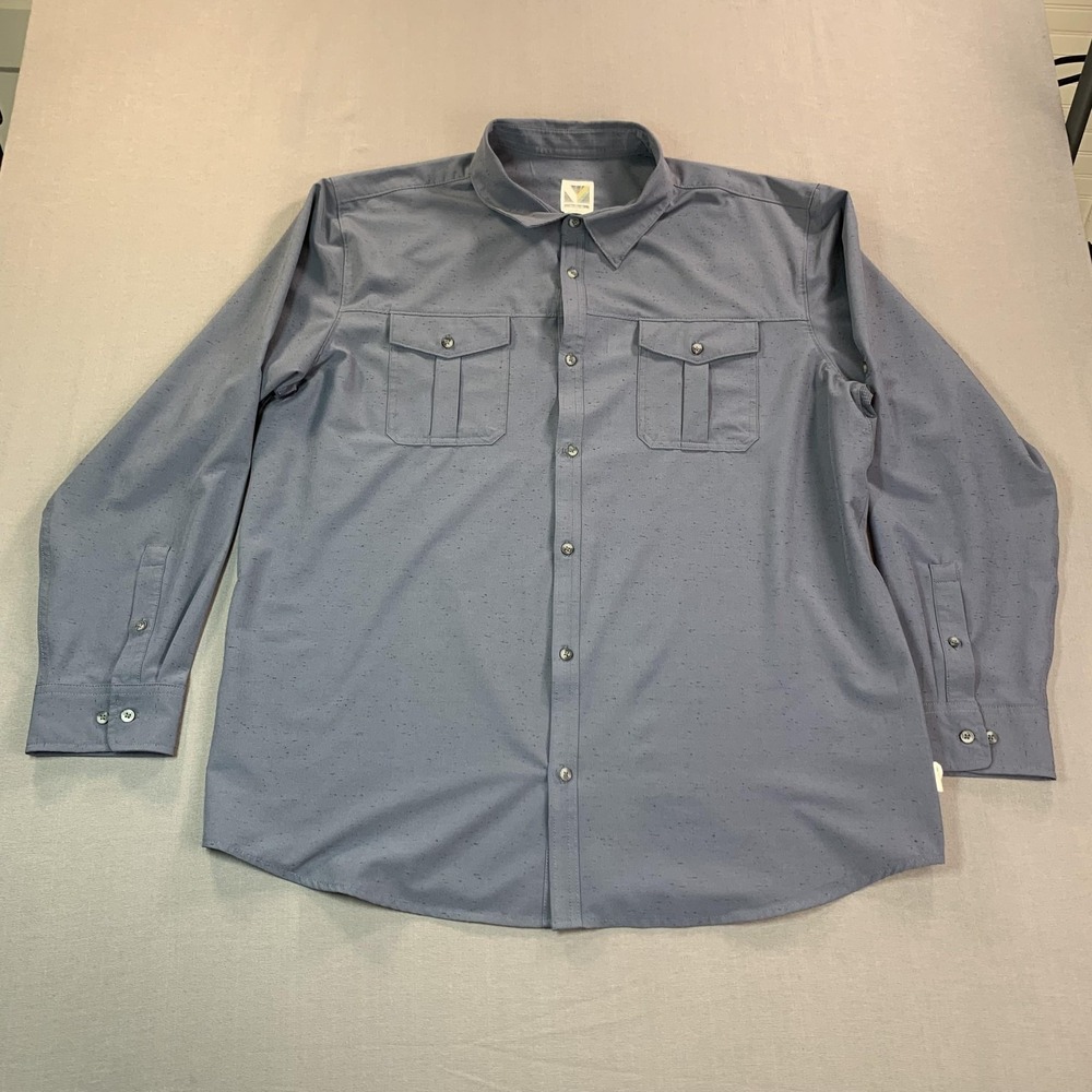 Voyager Shirt Men 2XL Blue Green Stretch Woven Long Sleeve Button Front Lot of 4 - Picture 2 of 16